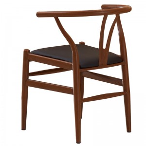 Dining Metal Armchair in PU leather and Brown Frame LC003