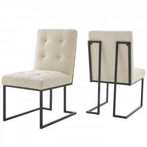 Black Mild Steel Upholstered Fabric Dining Chair LC-827E