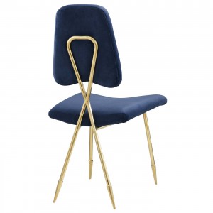 Gold Stainless Steel Ponder Dining Side Chair  LC-866