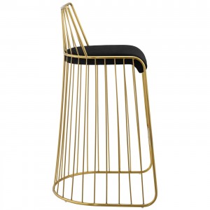 Gold Stainless Steel Velvet Bar Stool  LC-958