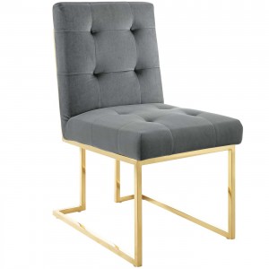 Gold Stainless Steel Performance Velvet Dining Chair LC-827A
