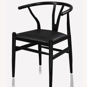 Dining Metal Armchair in PU leather and Black Frame LC003