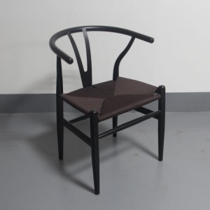 Amish Dining Metal Armchair in Brown Paper rope and Black Frame LC003