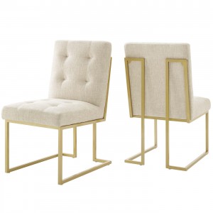 Metal Painted Gold Fabric Dining Chair LC-827C