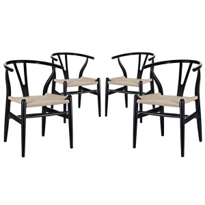 Metal Dining Armchair in Black LC-532