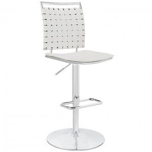 Fuse Adjustable Armless Bar Stool in White LC046