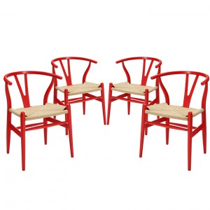 Amish Dining Metal Armchair in Red LC003