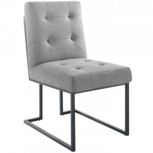 Black Mild Steel Upholstered Fabric Dining Chair LC-827E