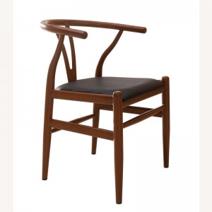 Dining Metal Armchair in PU leather and Brown Frame LC003