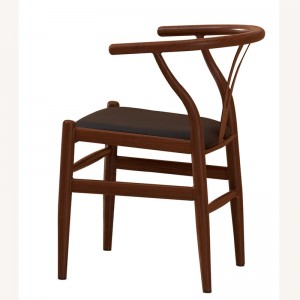 Dining Metal Armchair in PU leather and Brown Frame LC003